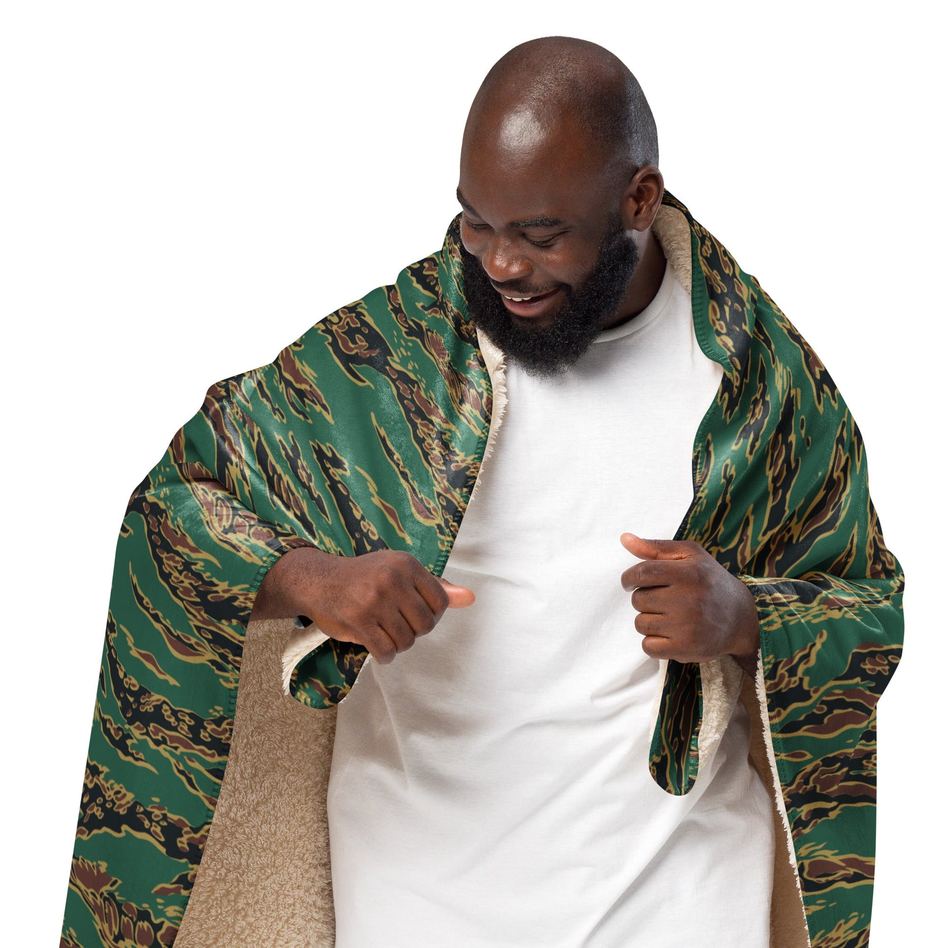 Guyanese Tiger Stripe CAMO Sherpa blanket - Blankets