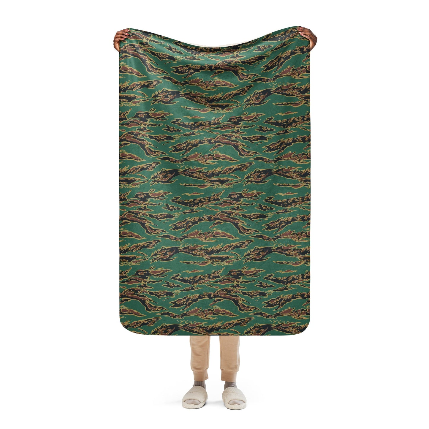 Guyanese Tiger Stripe CAMO Sherpa blanket - 37″×57″ - Blankets