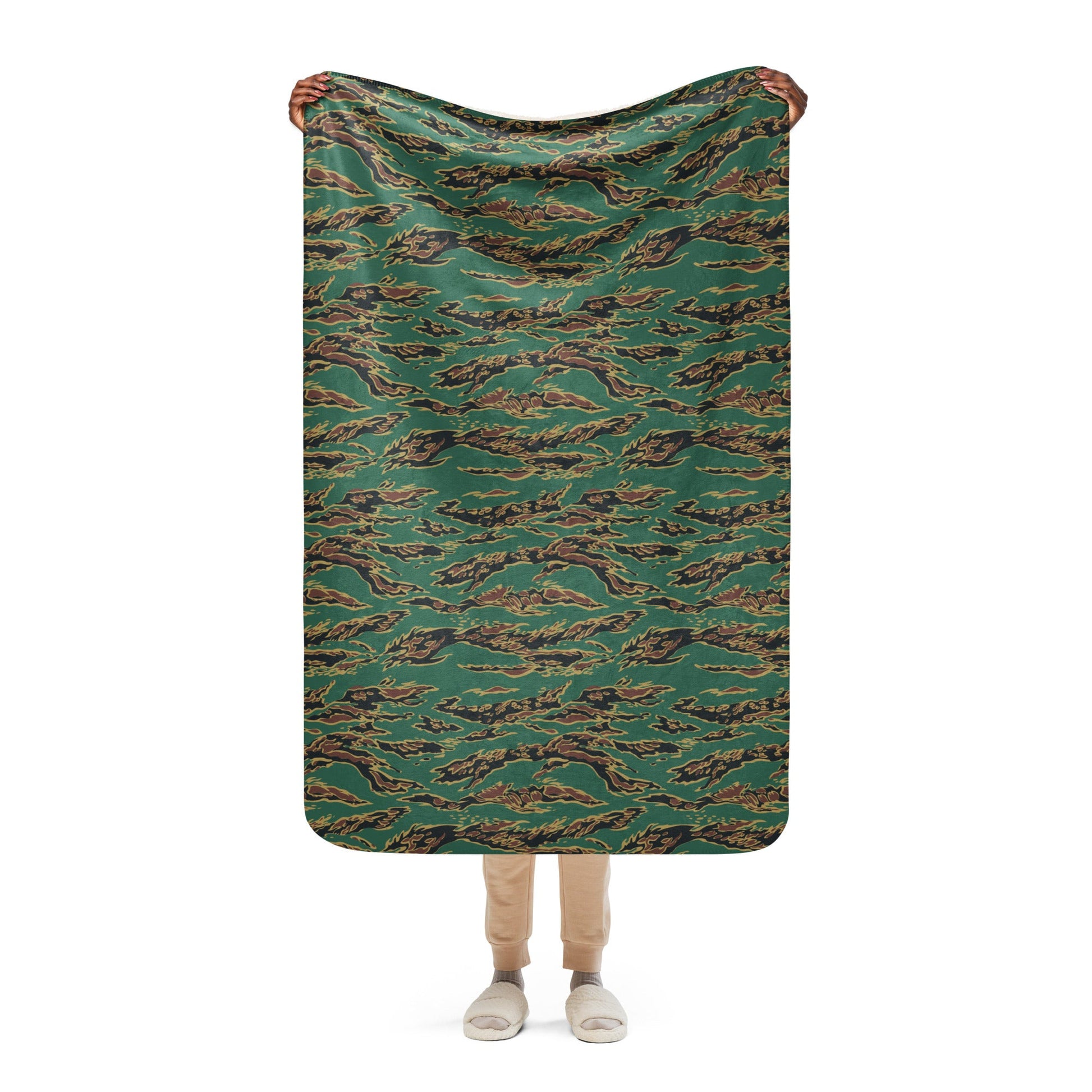 Guyanese Tiger Stripe CAMO Sherpa blanket - 37″×57″ - Blankets