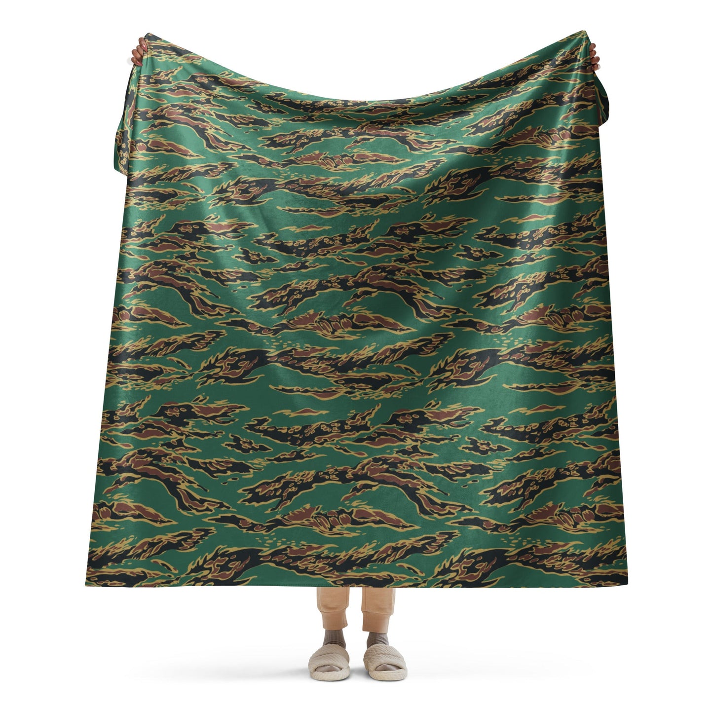 Guyanese Tiger Stripe CAMO Sherpa blanket - 60″×80″ - Blankets