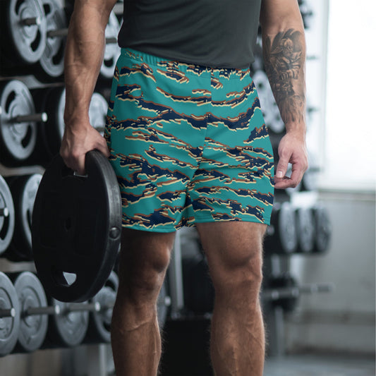 Guyanese Tiger Stripe CAMO Unisex Athletic Long Shorts - 2XS