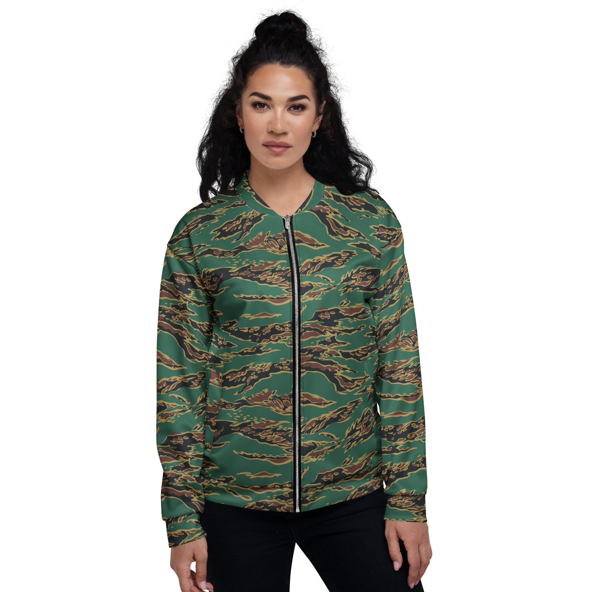 Guyanese Tiger Stripe CAMO Unisex Bomber Jacket - Jackets