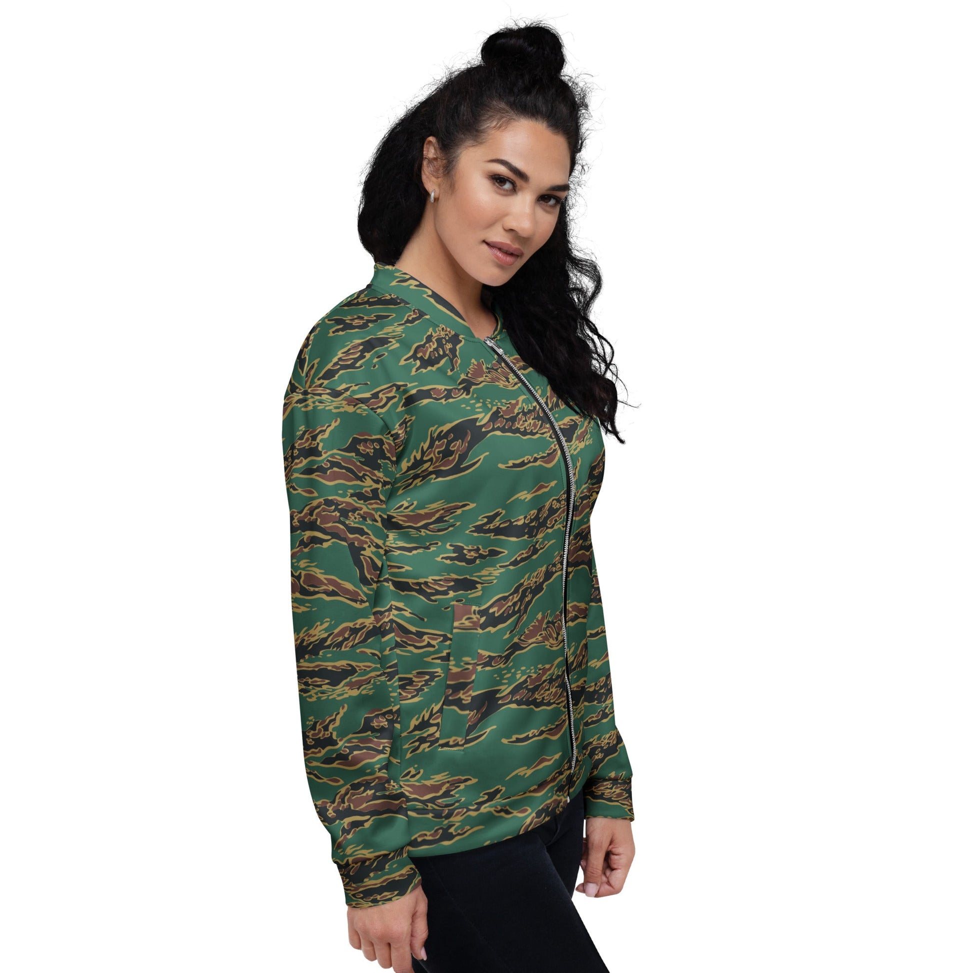 Guyanese Tiger Stripe CAMO Unisex Bomber Jacket - Jackets