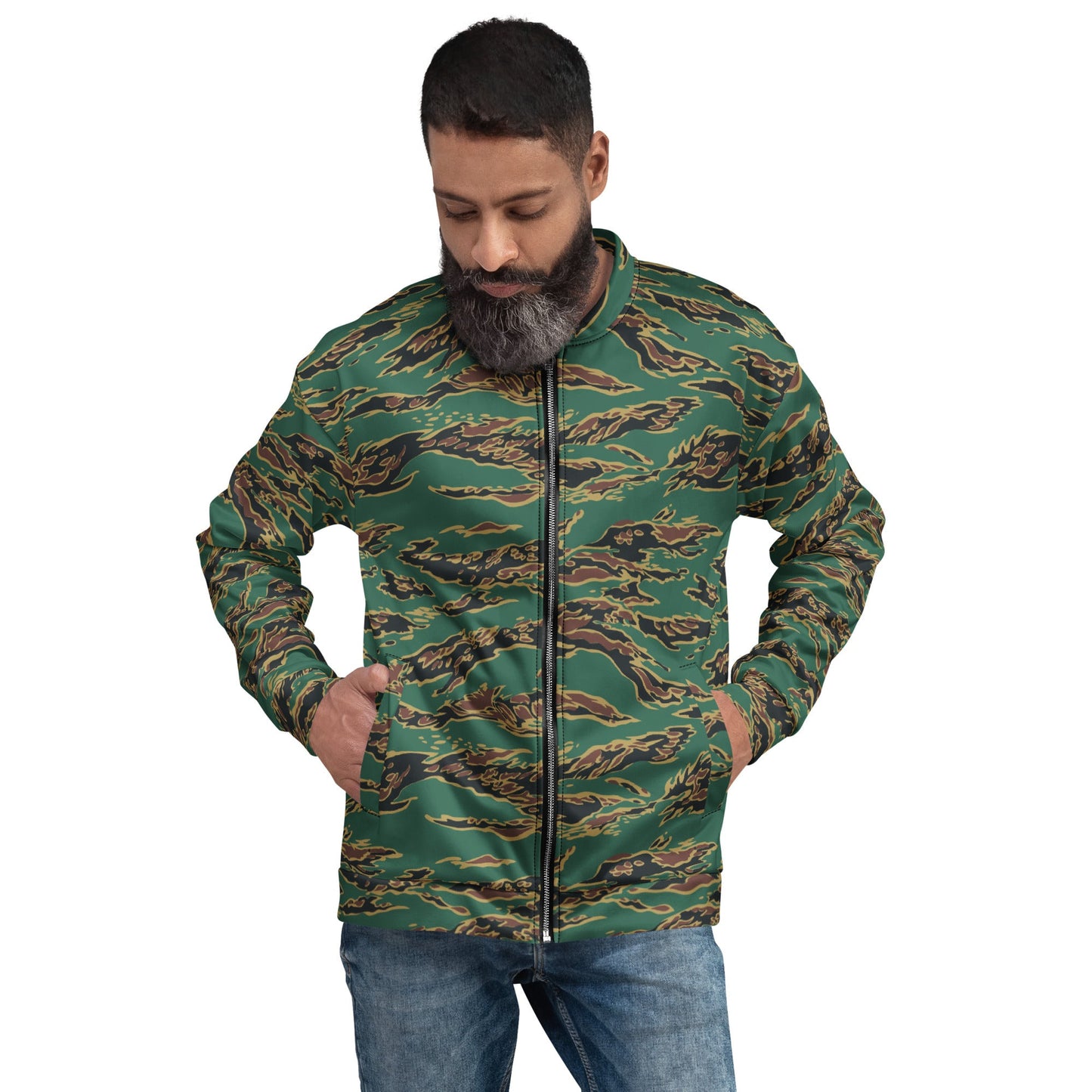 Guyanese Tiger Stripe CAMO Unisex Bomber Jacket - XS - Jackets