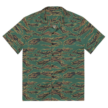 Guyanese Tiger Stripe CAMO Unisex button shirt - 2XS - Button Shirts