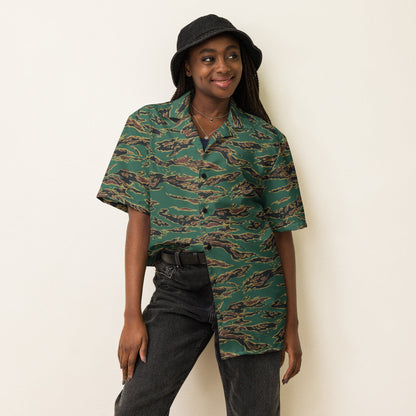 Guyanese Tiger Stripe CAMO Unisex button shirt - Button Shirts