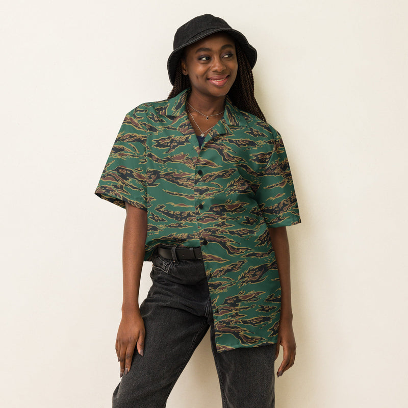 Tiger Stripe Guyana Jungle CAMO Unisex Short-Sleeve Button Shirt - Button-Up