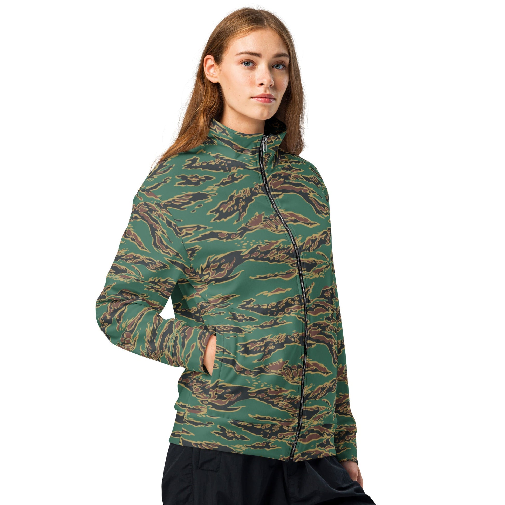 Guyanese Tiger Stripe CAMO Unisex track jacket - Track Jackets