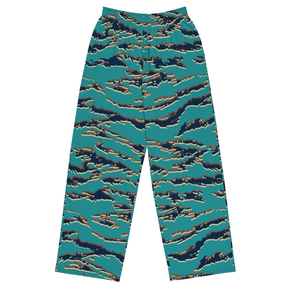 Guyanese Tiger Stripe CAMO unisex wide-leg pants - 2XS - Unisex Wide-Leg Pants