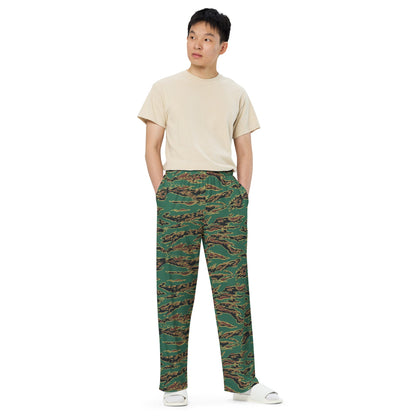 Guyanese Tiger Stripe CAMO unisex wide-leg pants - Wide-leg Pants