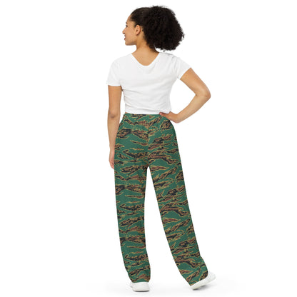 Guyanese Tiger Stripe CAMO unisex wide-leg pants - Wide-leg Pants
