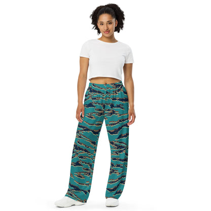 Guyanese Tiger Stripe CAMO unisex wide-leg pants - Unisex Wide-Leg Pants