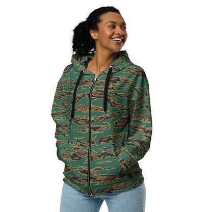 Guyanese Tiger Stripe CAMO Unisex zip hoodie - Zip Hoodies
