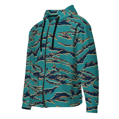 Guyanese Tiger Stripe CAMO Unisex zip hoodie - 2XS - Zip Hoodie