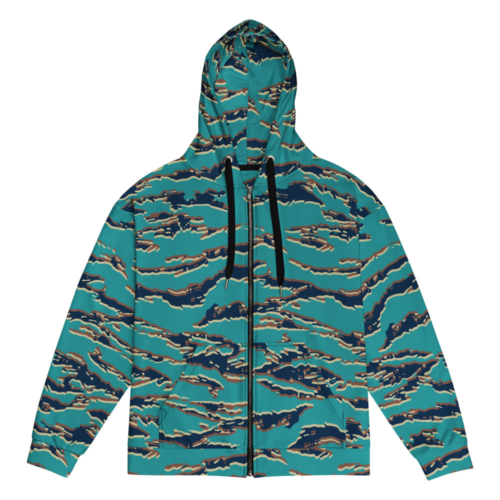 Guyanese Tiger Stripe CAMO Unisex zip hoodie - Zip Hoodie