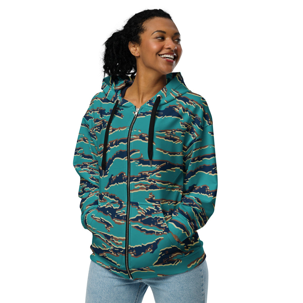 Guyanese Tiger Stripe CAMO Unisex zip hoodie - Zip Hoodie