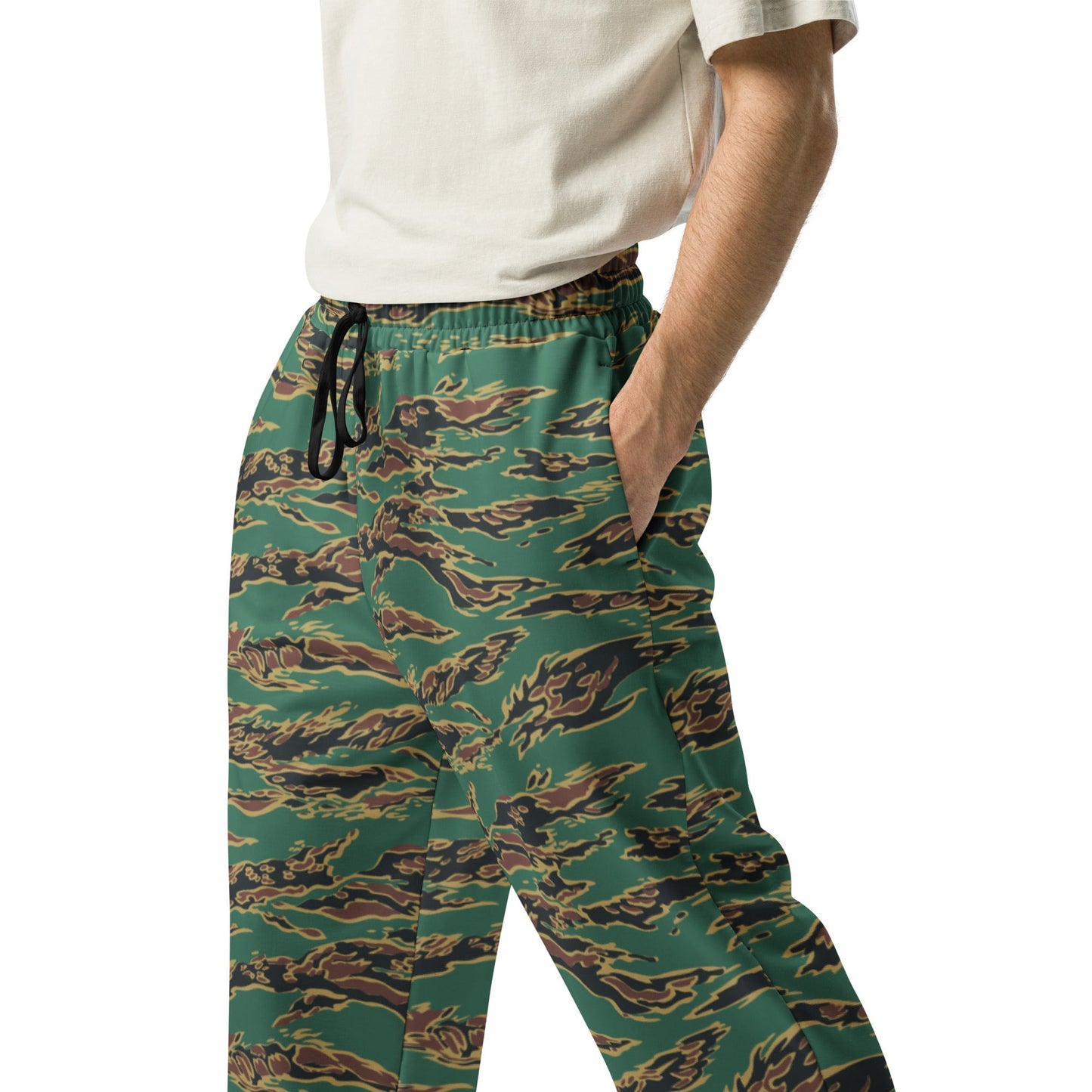 Guyanese Tiger Stripe CAMO Wide-leg joggers - Joggers