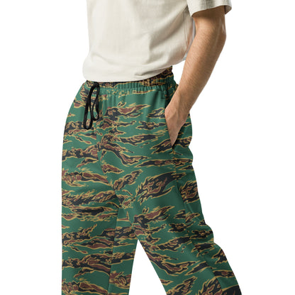 Guyanese Tiger Stripe CAMO Wide-leg joggers - Joggers