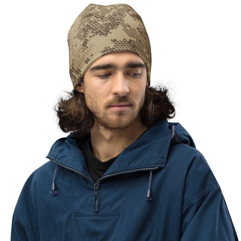 Hex Rattlesnake Desert CAMO Beanie - Head