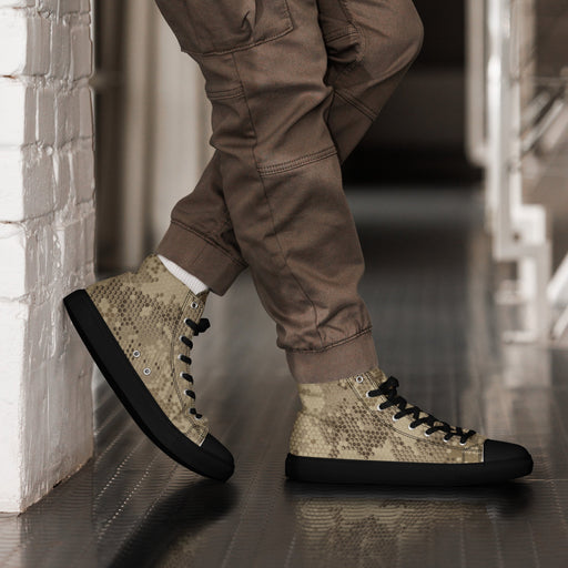 Hex Rattlesnake Desert CAMO Mens High-Top Canvas Shoes - Black / 5