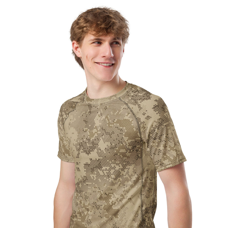 Hex Rattlesnake Desert CAMO Mens Short-Sleeve Rash Guard - SS