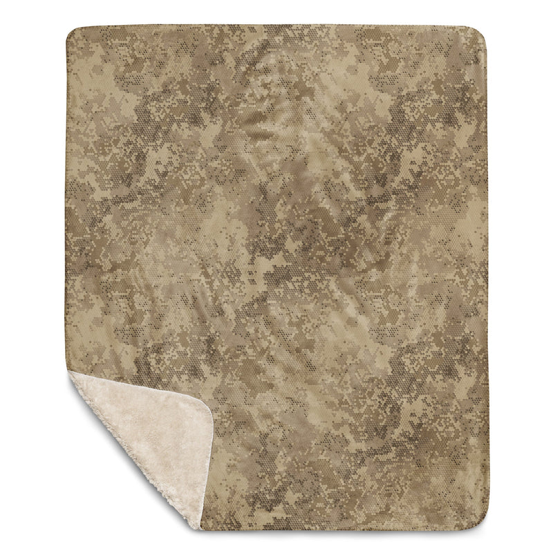 Hex Rattlesnake Desert CAMO Sherpa Blanket