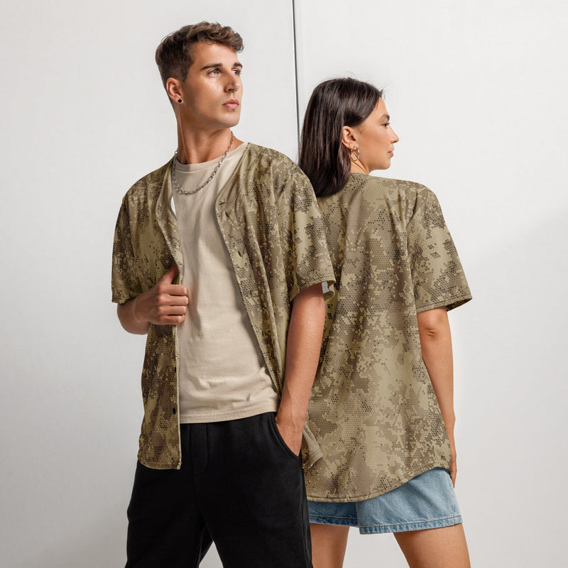 Hex Rattlesnake Desert CAMO Unisex Baseball Jersey - 2XS