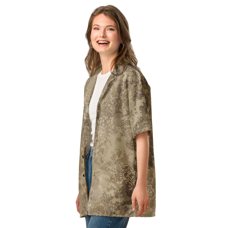 Hex Rattlesnake Desert CAMO Unisex Short-Sleeve Button Shirt - Button-Up