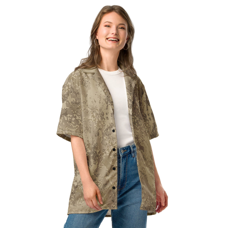 Hex Rattlesnake Desert CAMO Unisex Short-Sleeve Button Shirt - Button-Up
