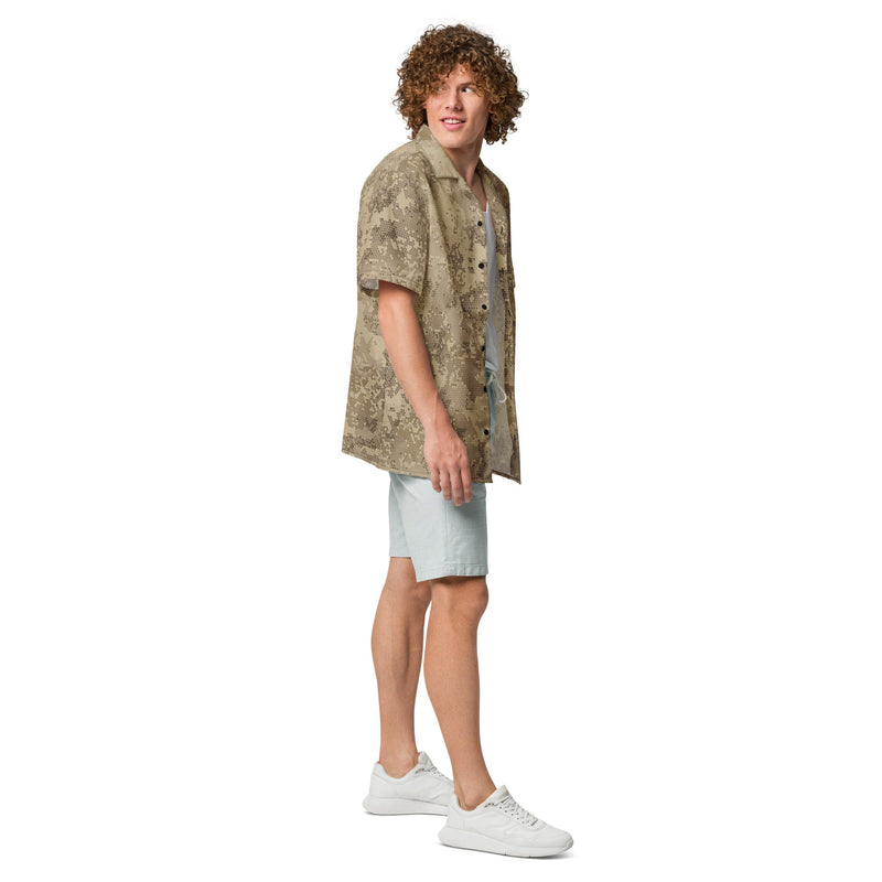 Hex Rattlesnake Desert CAMO Unisex Short-Sleeve Button Shirt - Button-Up