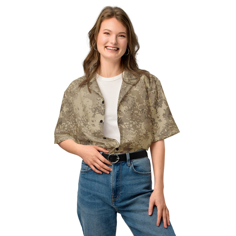 Hex Rattlesnake Desert CAMO Unisex Short-Sleeve Button Shirt - Button-Up