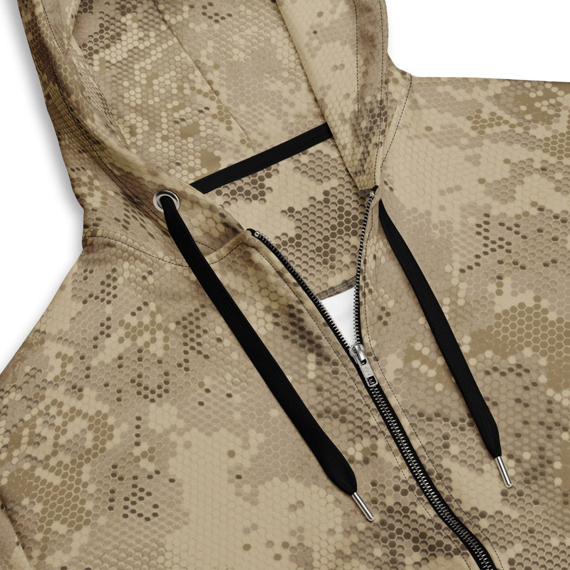 Hex Rattlesnake Desert CAMO Unisex Zip Hoodie