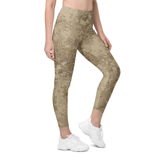 Hex Rattlesnake Desert CAMO Womens Leggings with Pockets - 2XS - Women