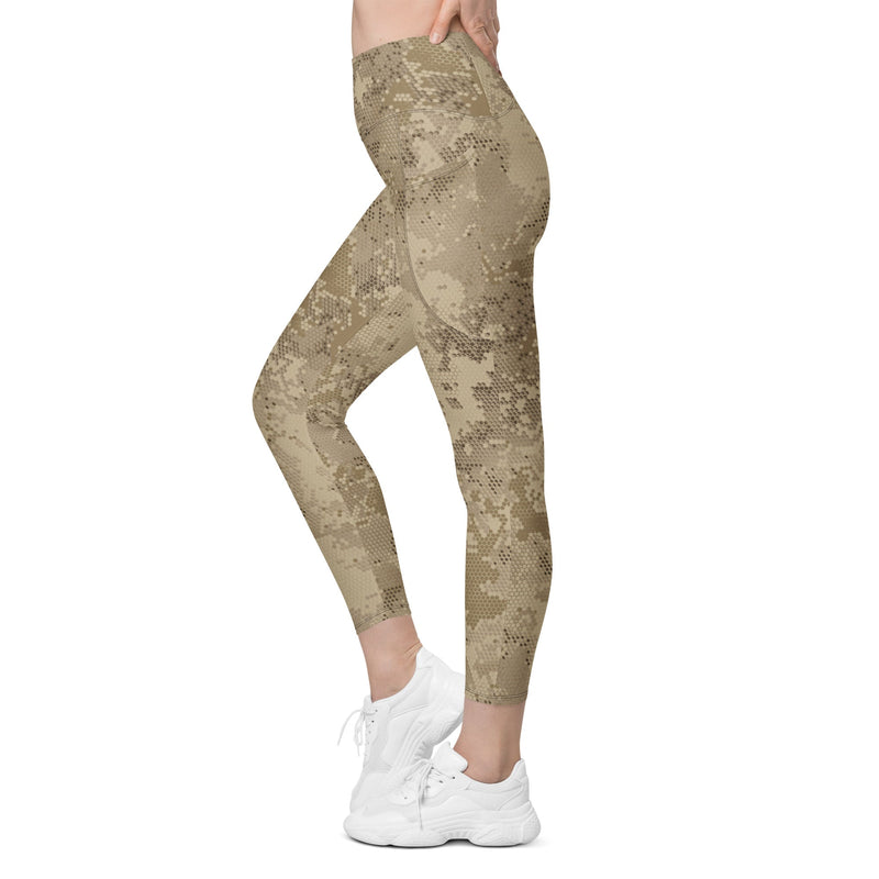 Hex Rattlesnake Desert CAMO Womens Leggings with Pockets - Women