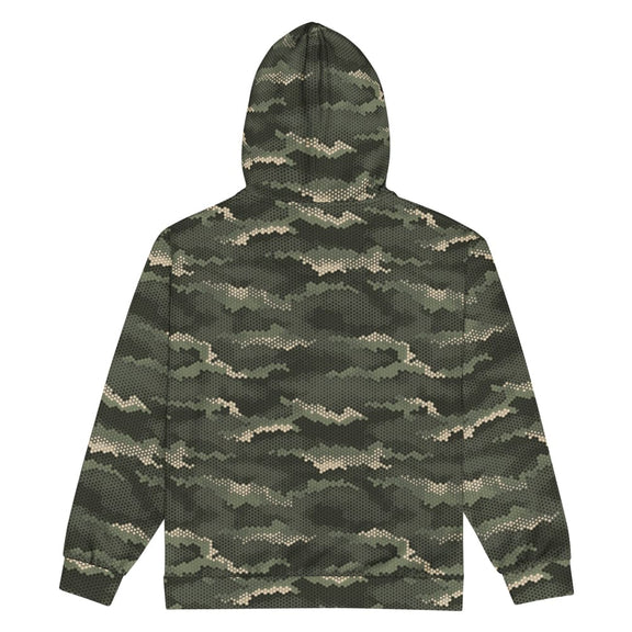 Hexagon CAMO Unisex zip hoodie