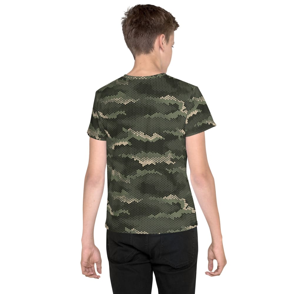 Hexagon CAMO Youth crew neck t-shirt