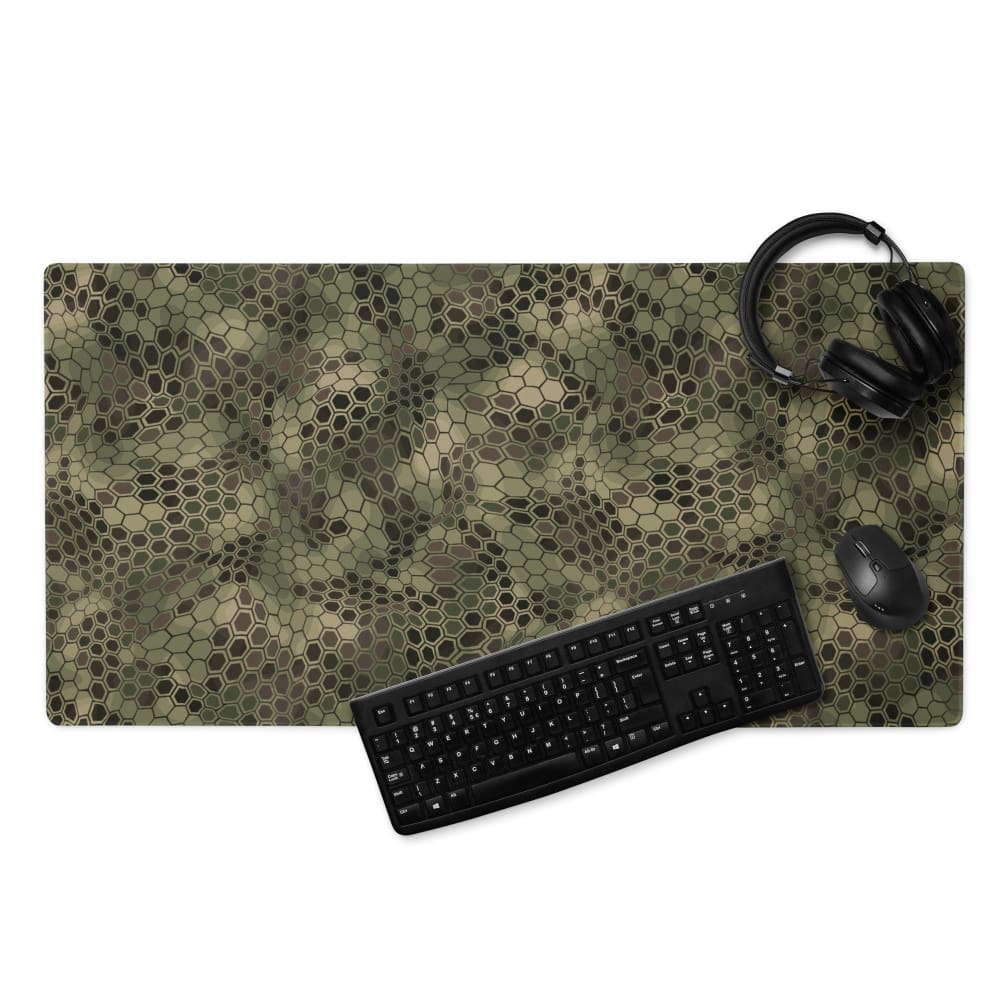 Hexagonal Scales Green CAMO Gaming mouse pad - 36″×18″