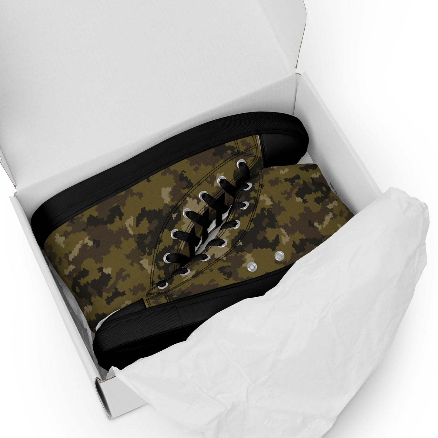 HexTarn Mountain CAMO Mens high top canvas shoes - High Top Canvas Shoes