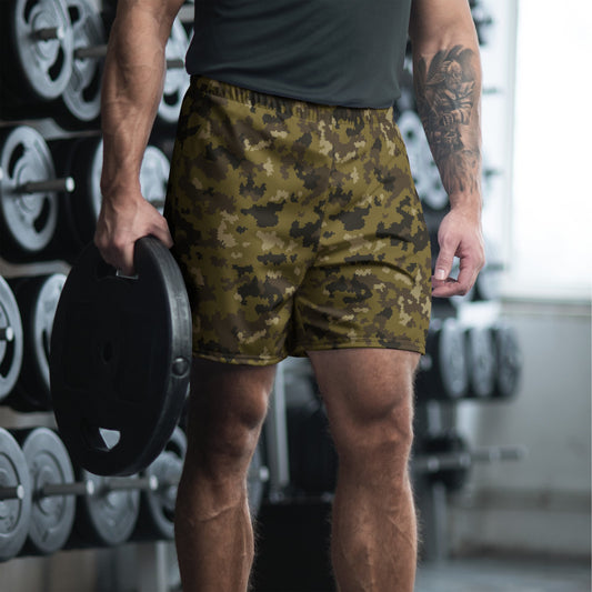 HexTarn Mountain CAMO Unisex Athletic Long Shorts - 2XS