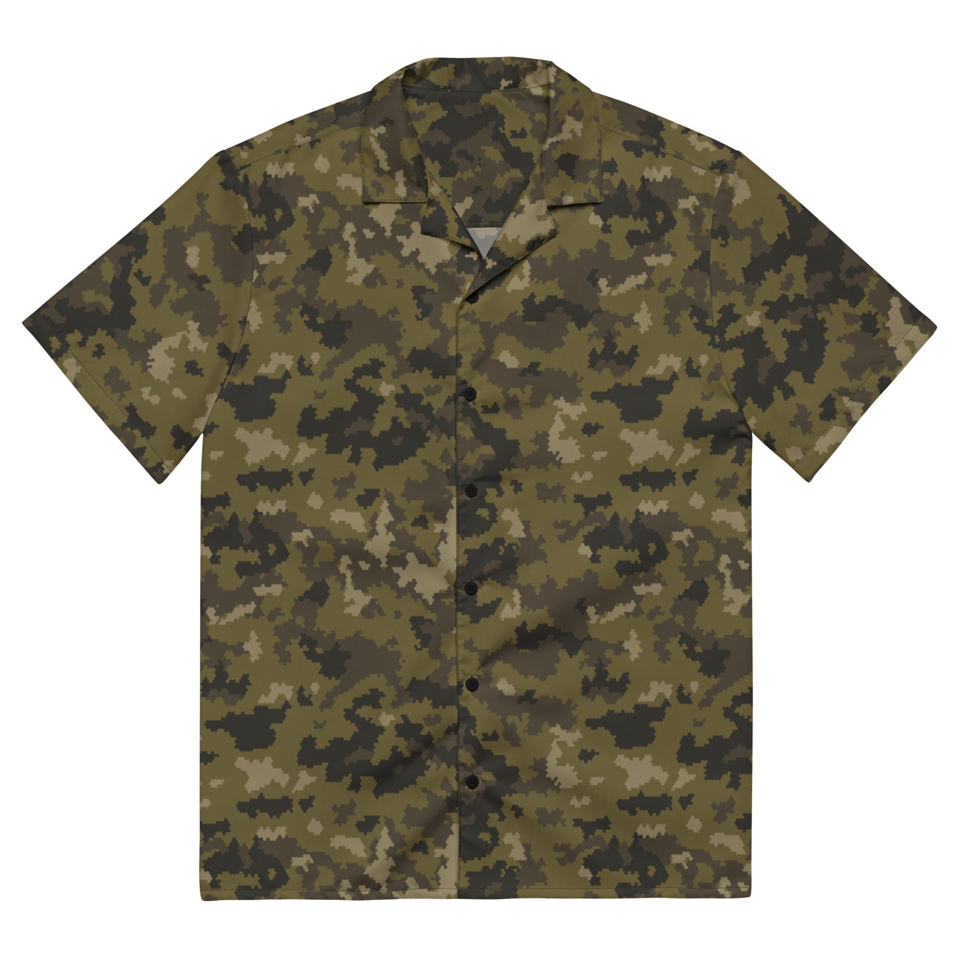 HexTarn Mountain CAMO Unisex Short-Sleeve Button Shirt - 2XS