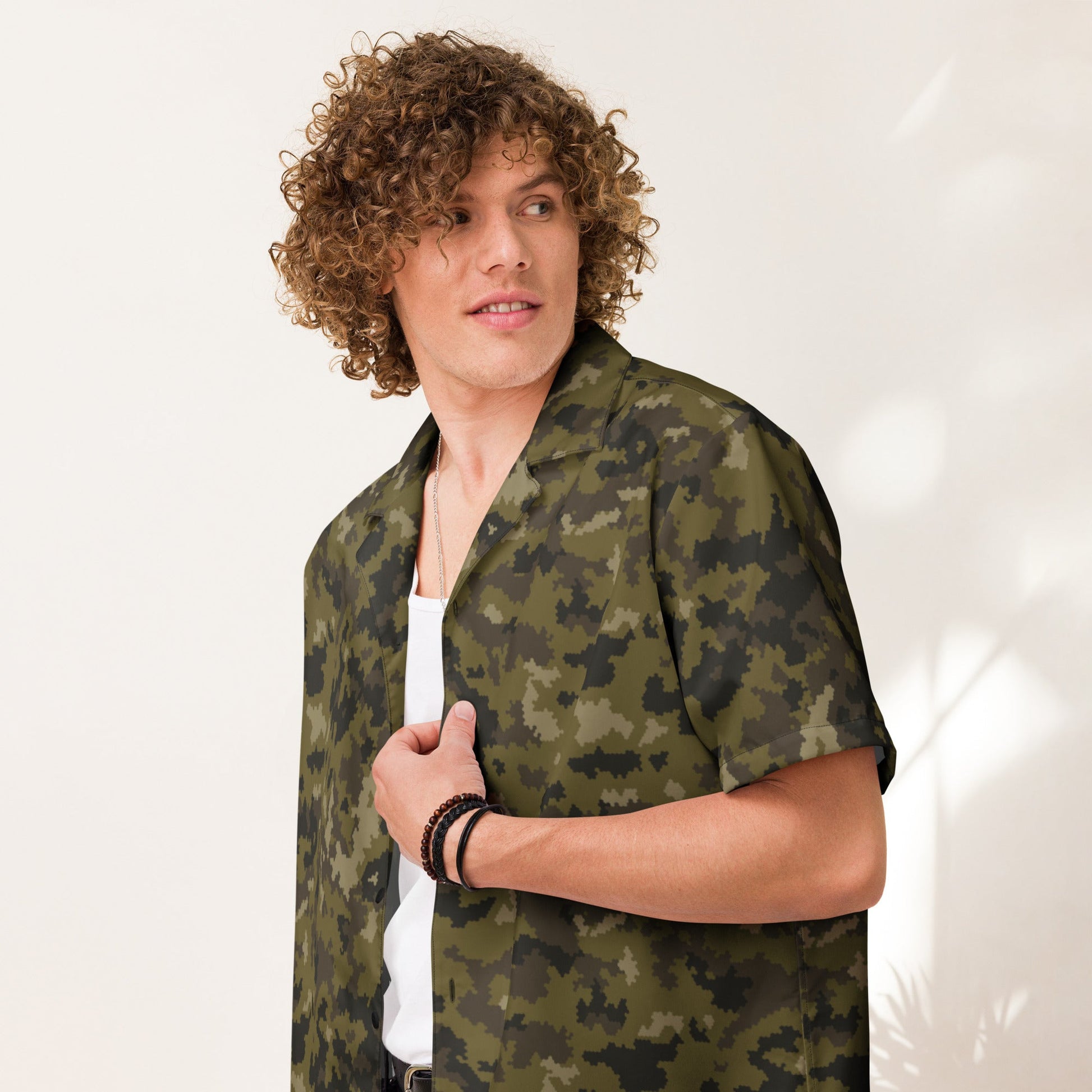 HexTarn Mountain CAMO Unisex Short-Sleeve Button Shirt