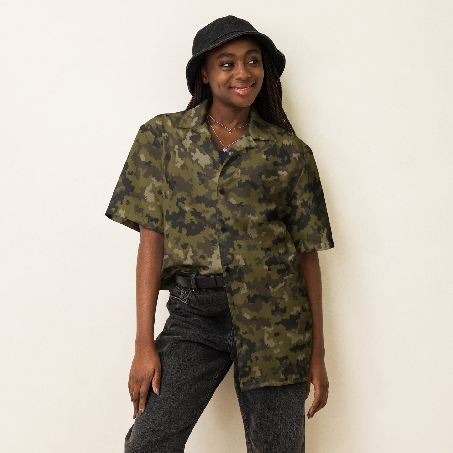 HexTarn Mountain CAMO Unisex Short-Sleeve Button Shirt