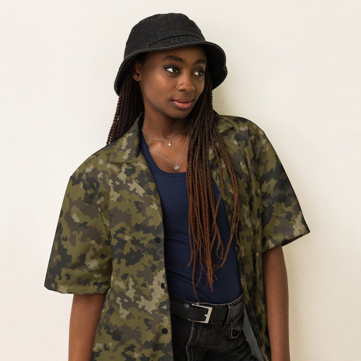 HexTarn Mountain CAMO Unisex Short-Sleeve Button Shirt