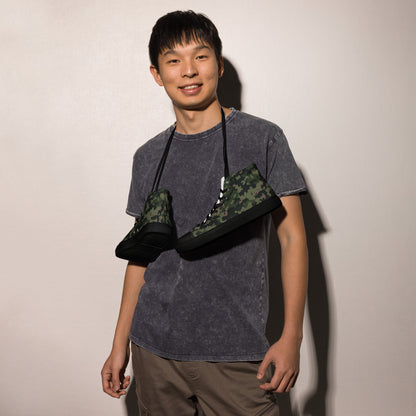 HexTarn Tropical CAMO Mens high top canvas shoes - High Top Canvas Shoes
