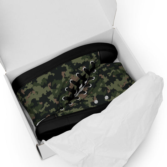 HexTarn Tropical CAMO Mens high top canvas shoes - High Top Canvas Shoes