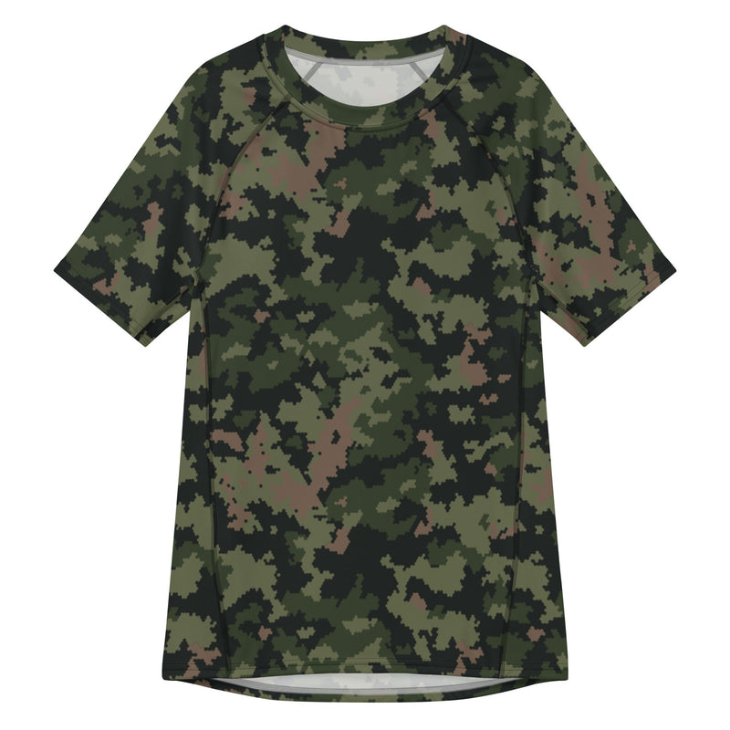 HexTarn Tropical CAMO Mens Short-Sleeve Rash Guard - 2XS