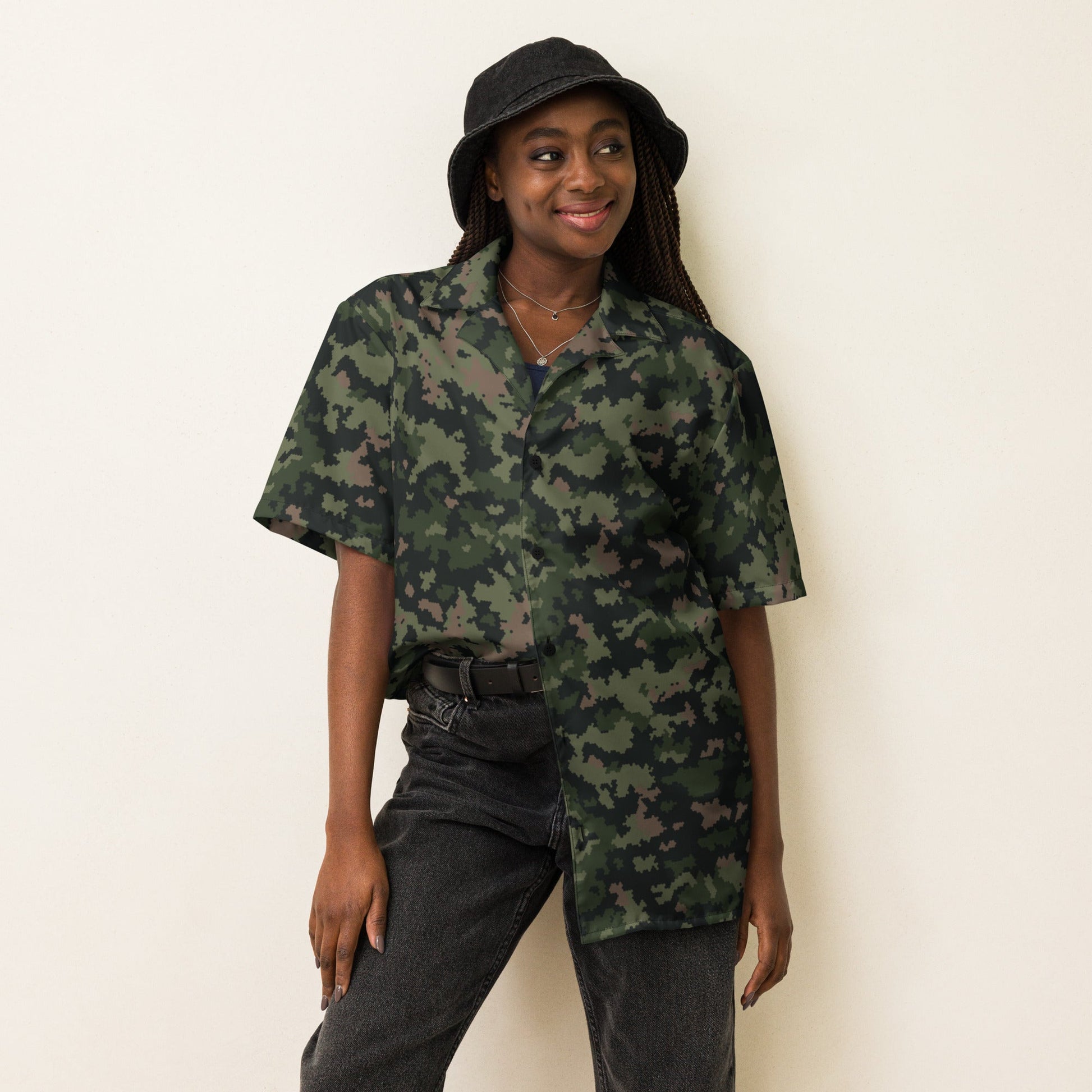 HexTarn Tropical CAMO Unisex button shirt - Button Shirts