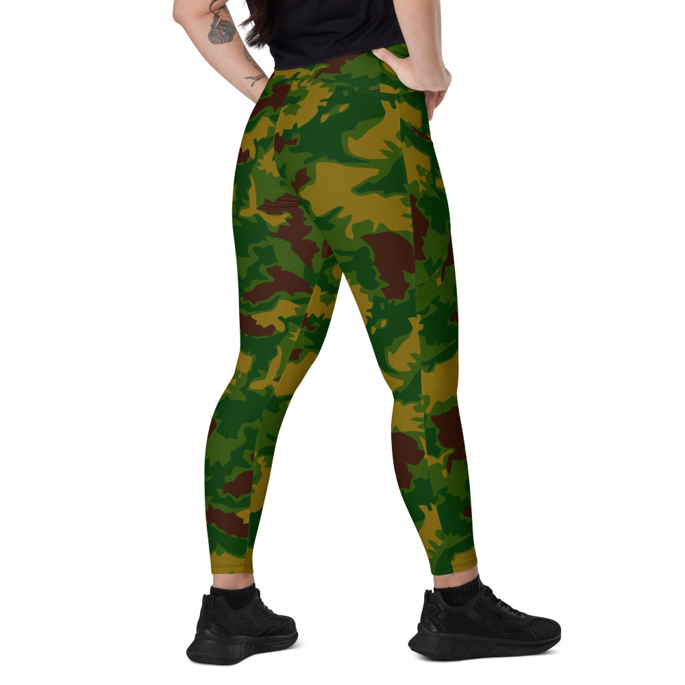 Hungarian 1967 Leaf CAMO Leggings with pockets - 2XS - Womens With Pockets