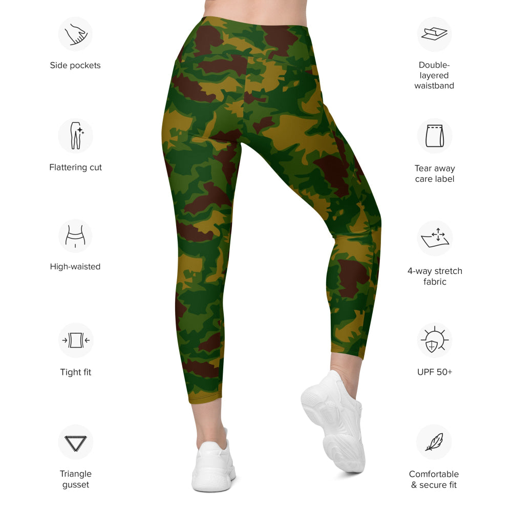 Hungarian 1967 Leaf CAMO Leggings with pockets - Womens With Pockets