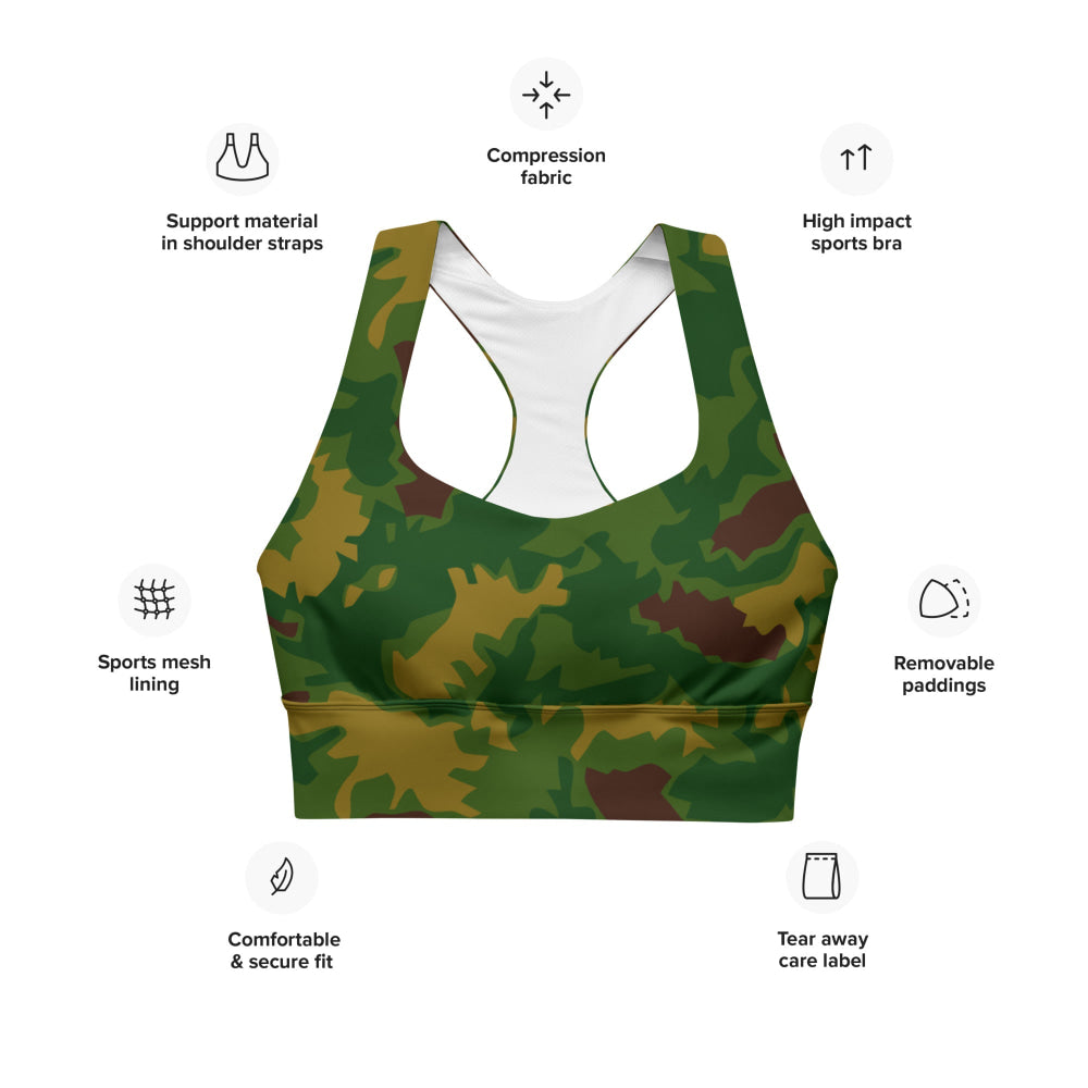 Hungarian 1967 Leaf CAMO Longline sports bra - Womens Sports Bra